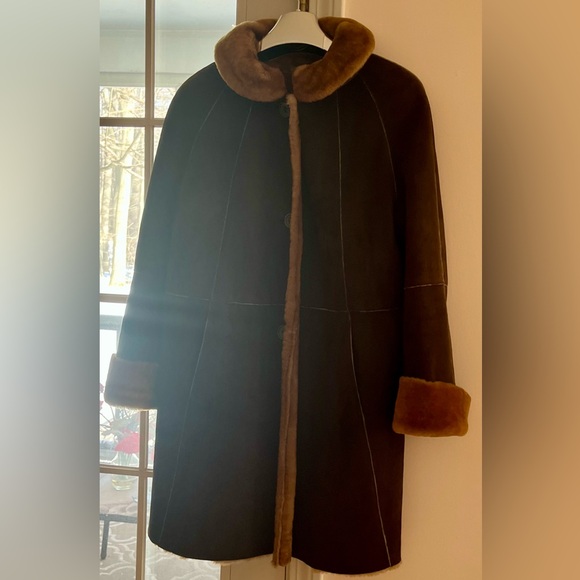 Opifix women’s shearling sheepskin coat, made in Italy. Size EU 40- US 8/10 - Picture 3 of 14